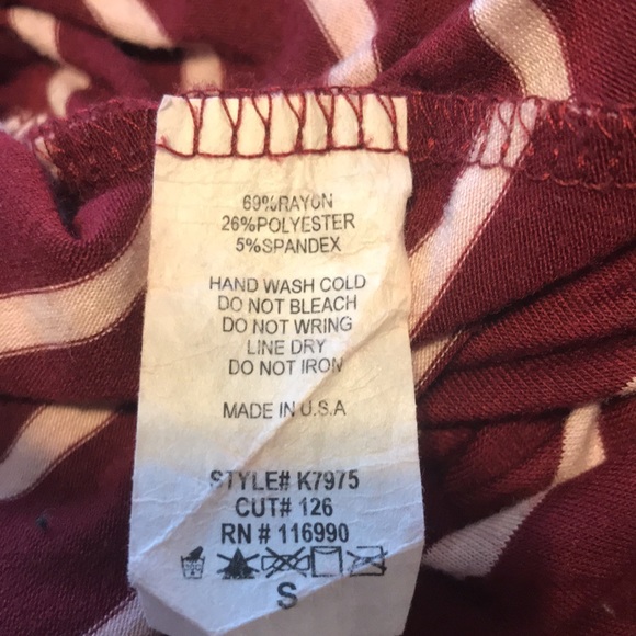 Ladies Ginger G Burgundy Stripe Dress - Picture 4 of 6